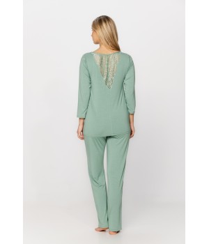Conjunto de dormir amplio en micromodal y elastano color verde
